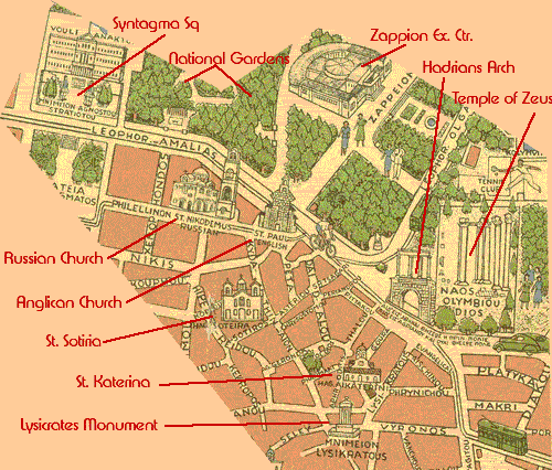 athens walking tour map 1