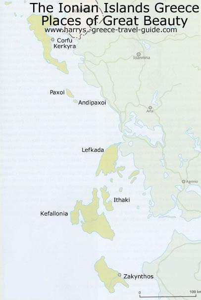 Ionian Islands map