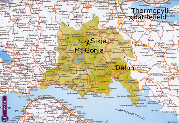 Map of Mt Giona area