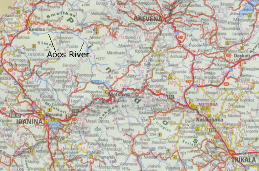 a map of the pindos range