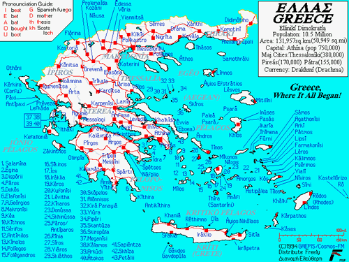 map greece greek island detailed