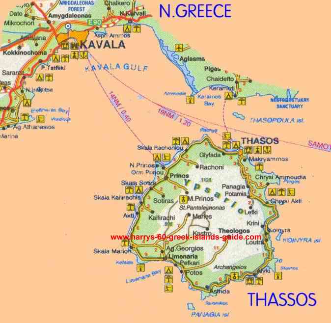 greece travel map thassos greek island