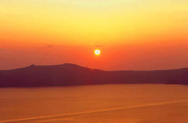 sunset over the caldera is rather nice