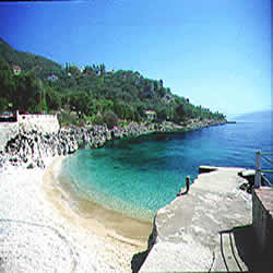 a lovely cove with beach